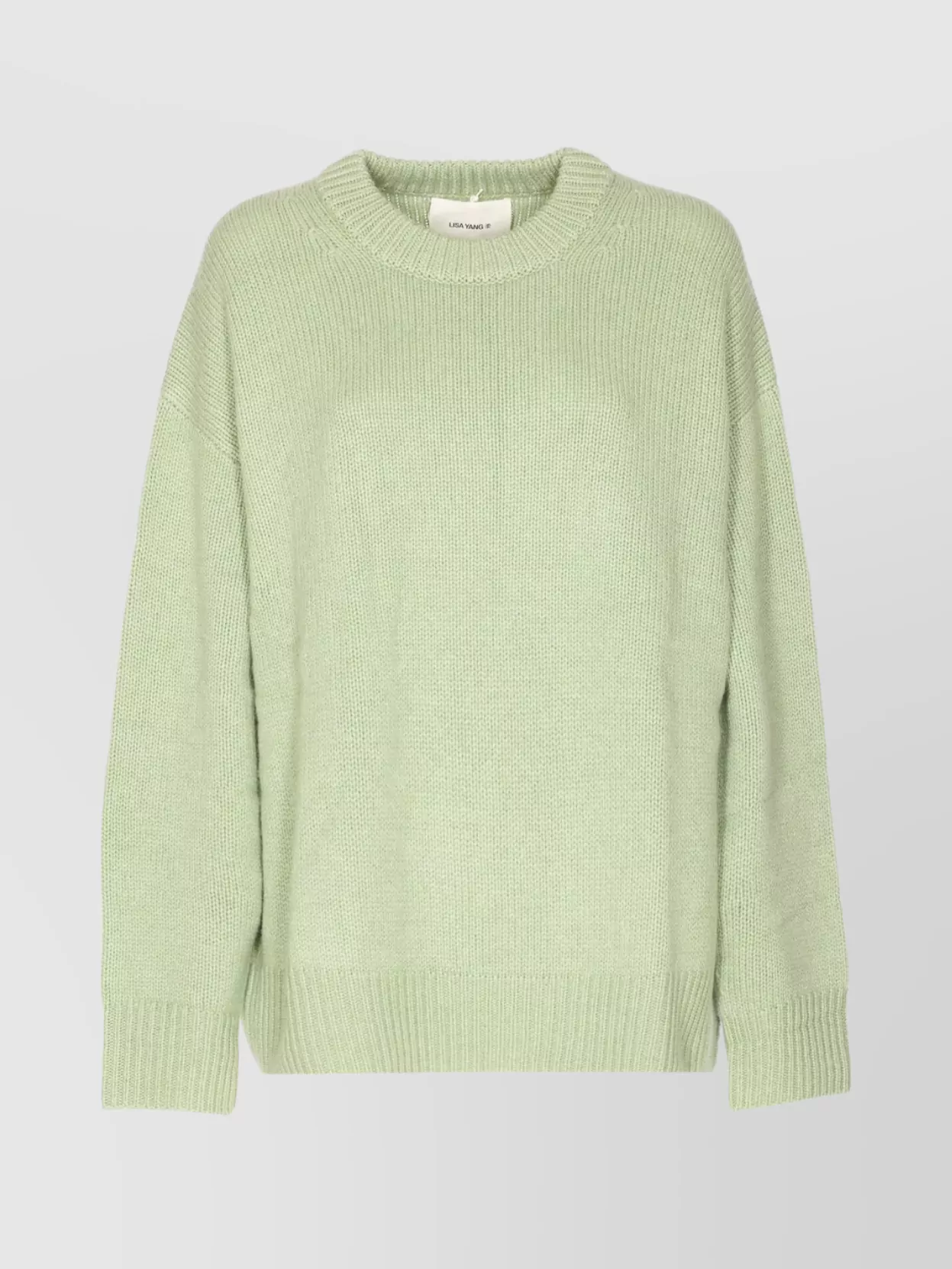 Lisa Yang Soft Knit Crewneck Long Sleeve Sweater In Green