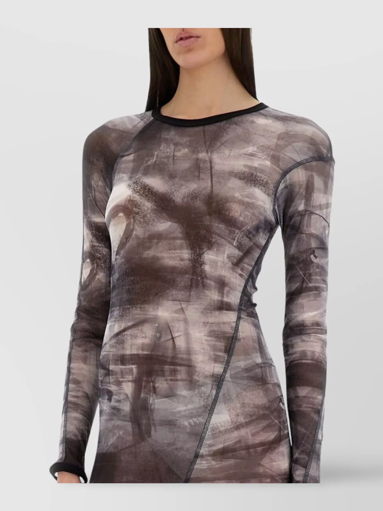Helmut Lang Abstract Sheer Twisted Dress