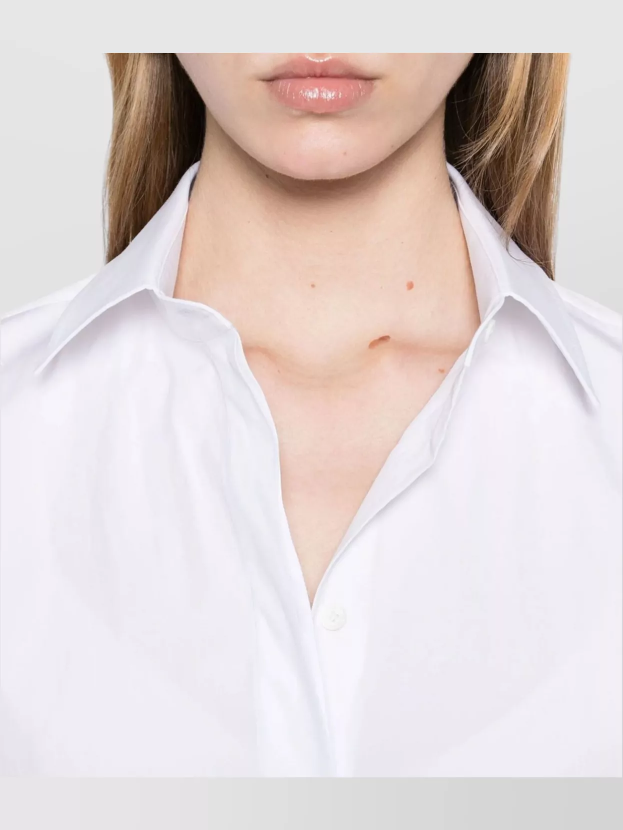 Max Mara Fitted Waist Long Sleeve Top With Collar In White