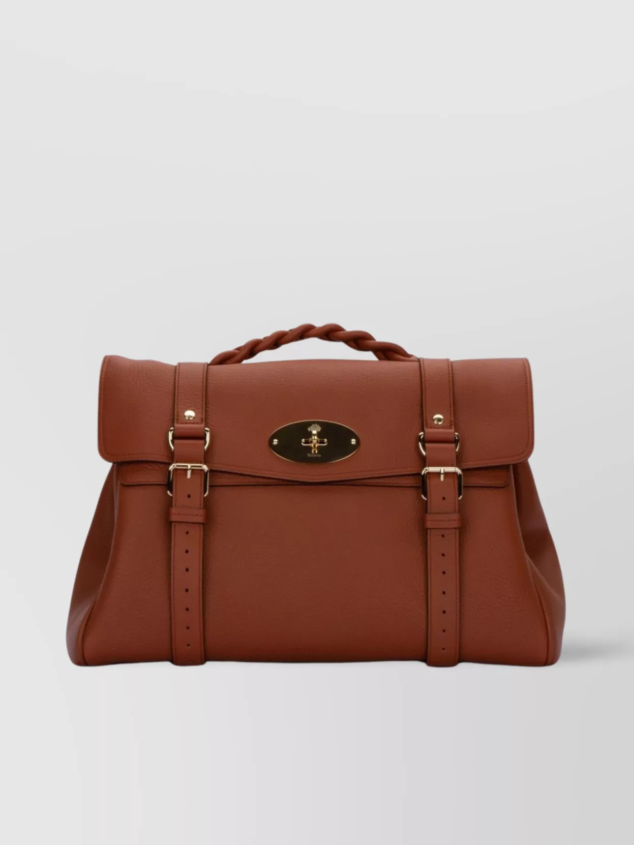 Shop Mulberry Structured Silhouette With Braided Handle In Brown