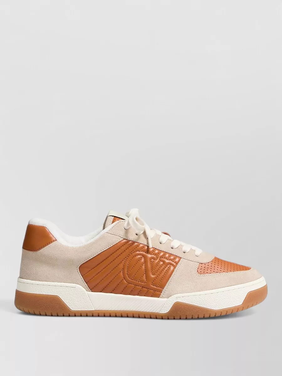 Valentino Sneakers Contrast Panels Perforated Detailing Rubber Sole