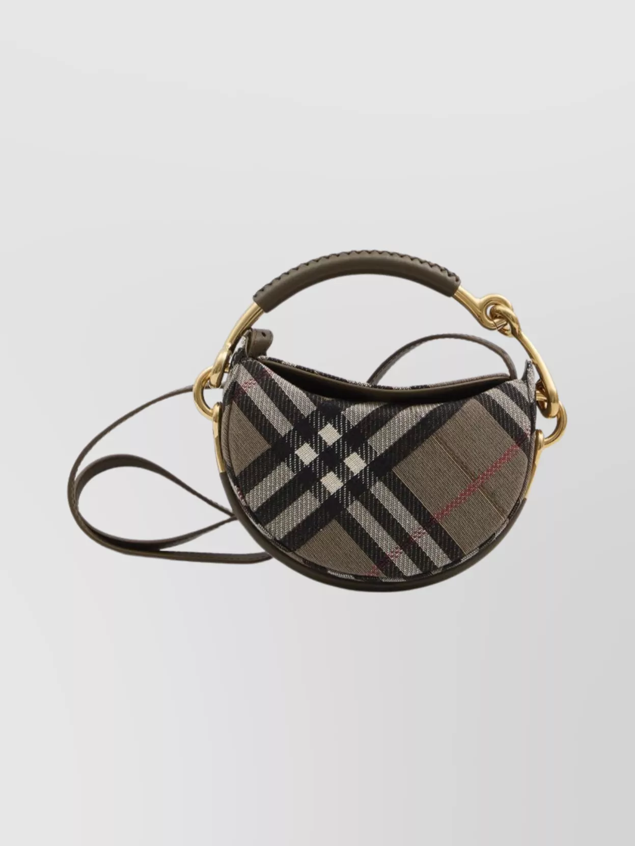 Burberry Womens Brush Bridle Cotton-blend Clutch Bag In Brown