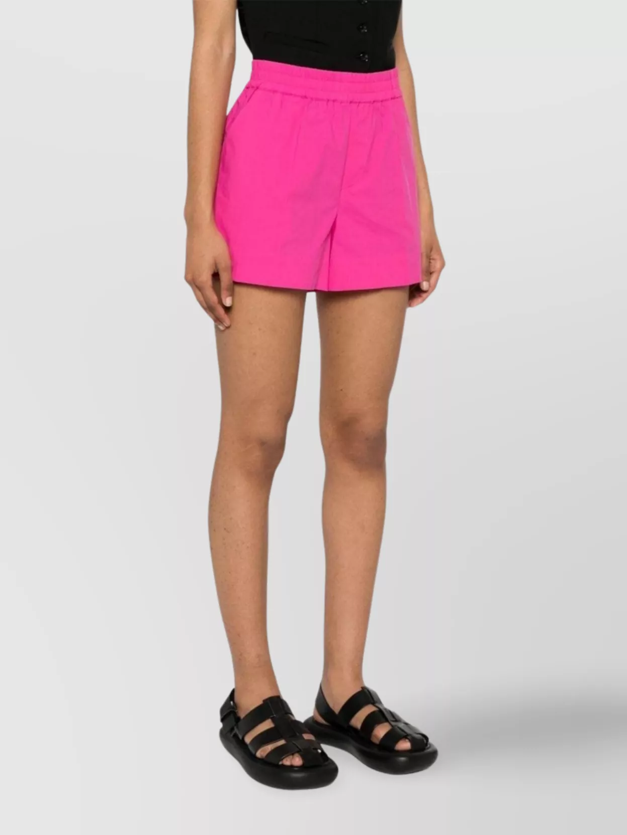 Parosh Cotton Shorts With Elasticated Waistband And Dart Detailing