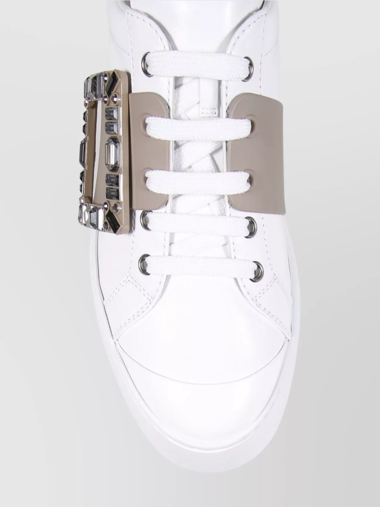 Roger Vivier High Top Crystal Buckle Sneaker Platform