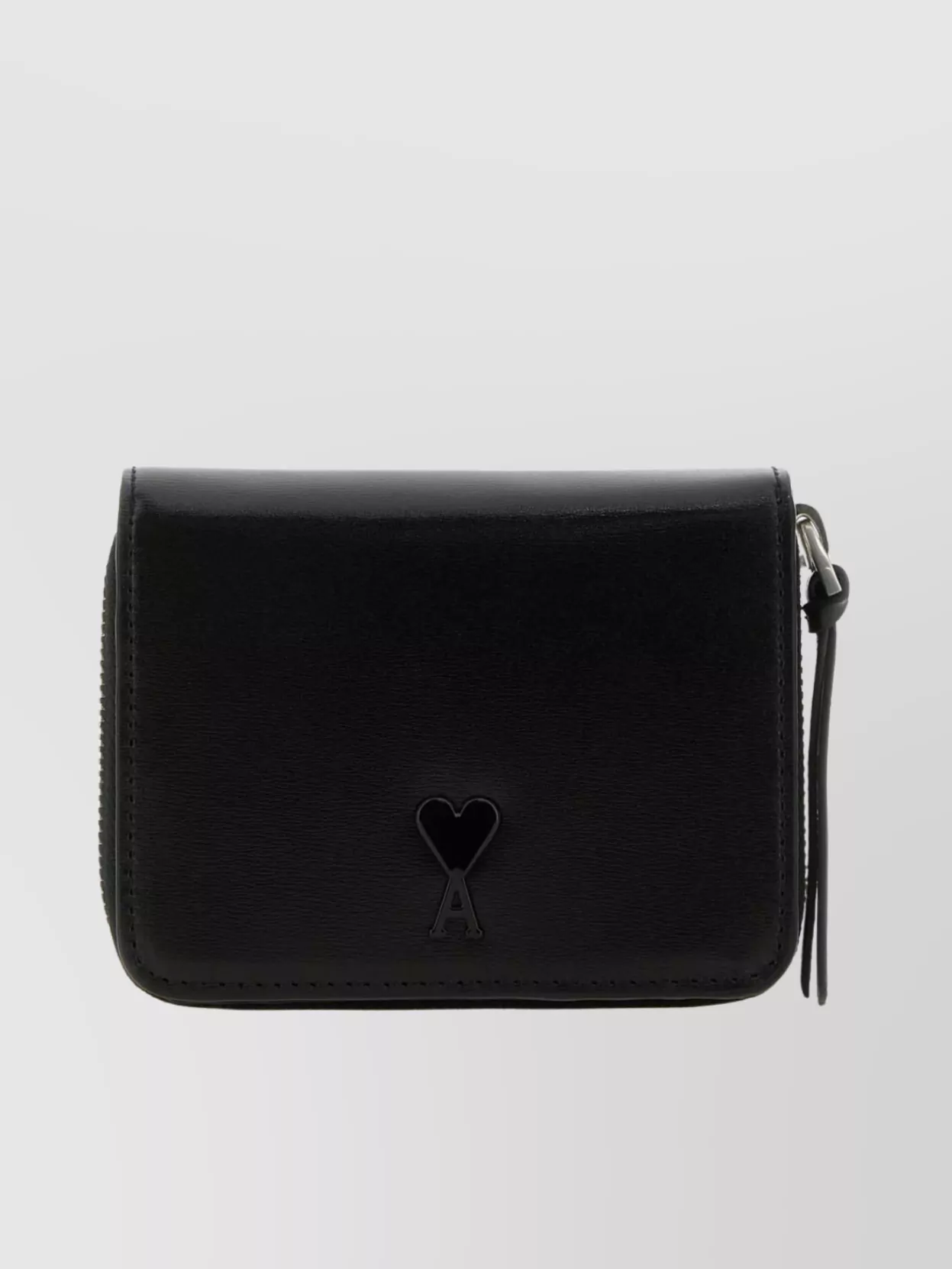 Shop Ami Alexandre Mattiussi Sleek Black Leather Rectangular Wallet