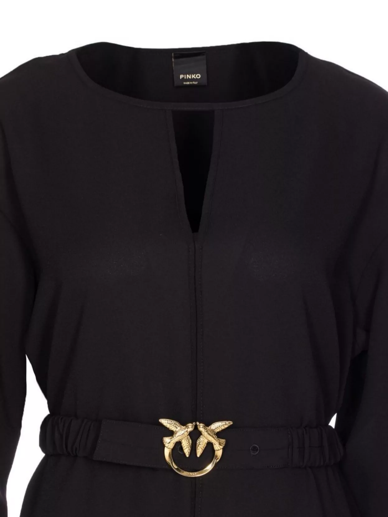 Pinko Mini Dress With Belted Waist And Keyhole