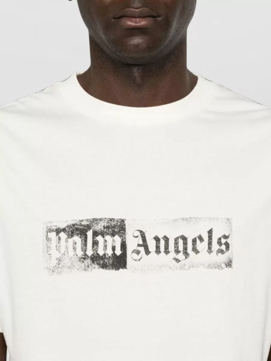 Palm Angels Cotton Logo Print Short-Sleeve T-Shirt