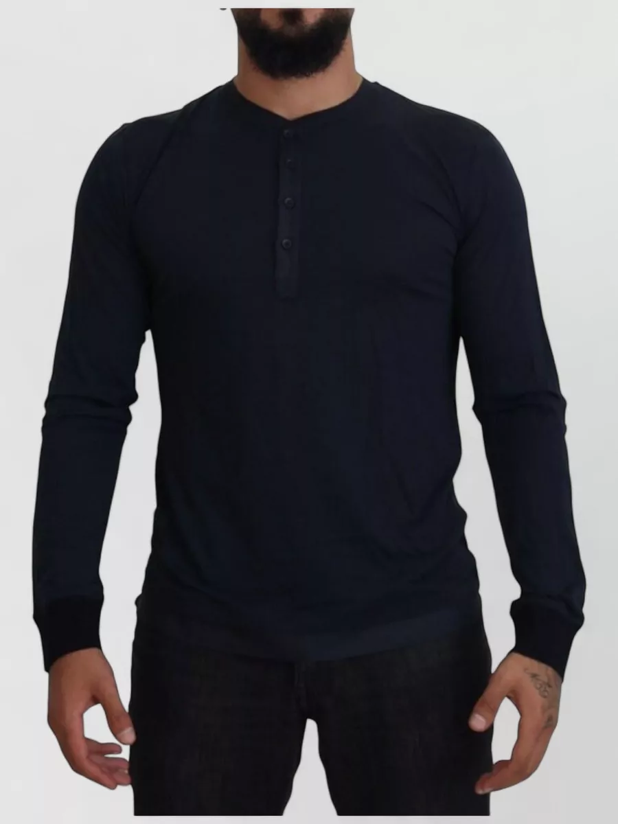 Dolce&Gabbana Silk blend long-sleeve henley t-shirt