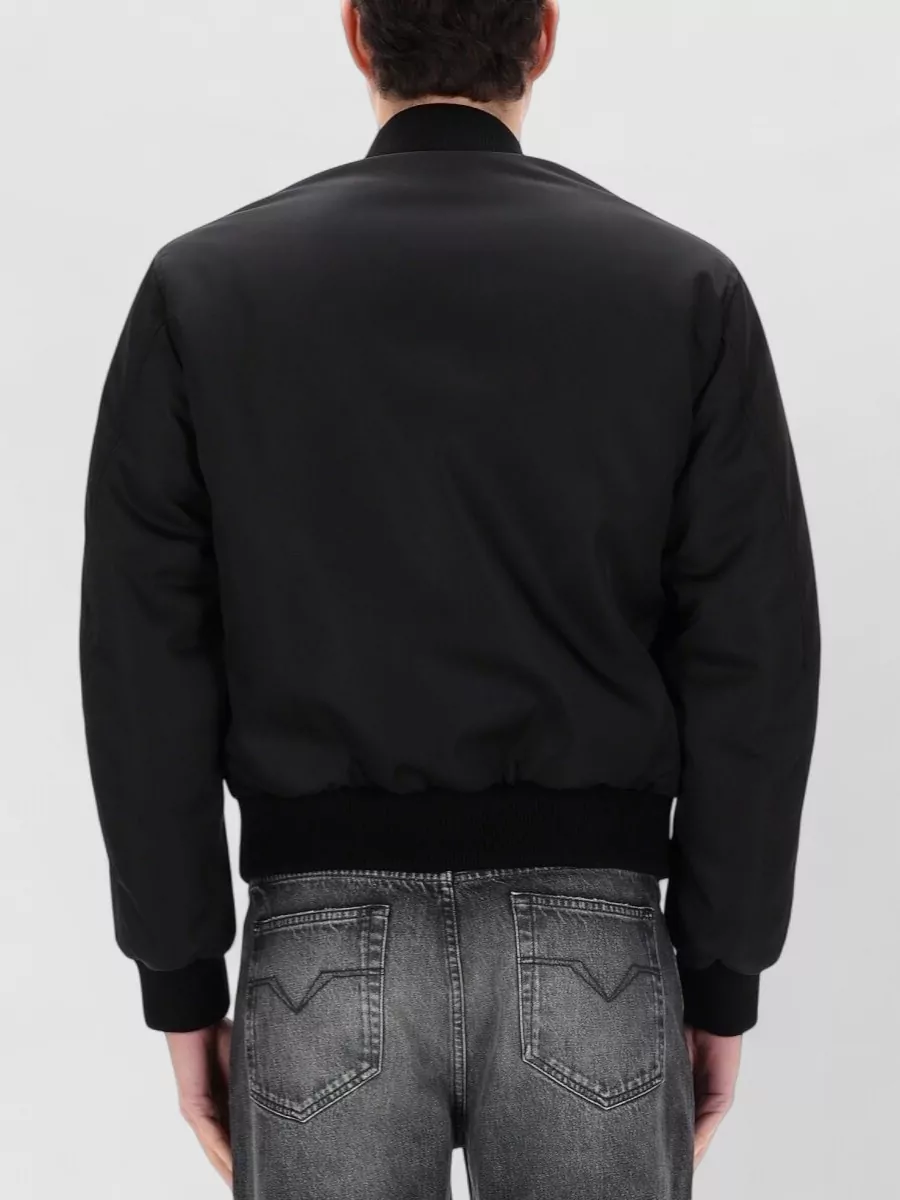 Versace Ribbed Cuffs Jacket Front Pockets Hem