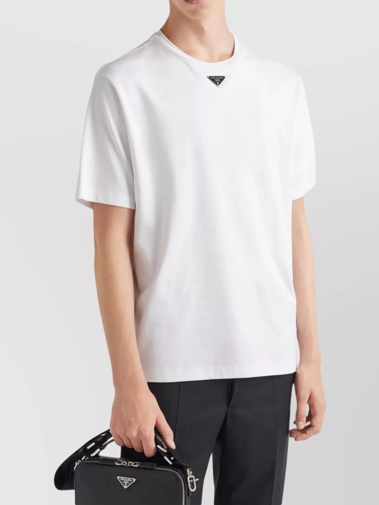 Prada Short Sleeve V Neck T-Shirt