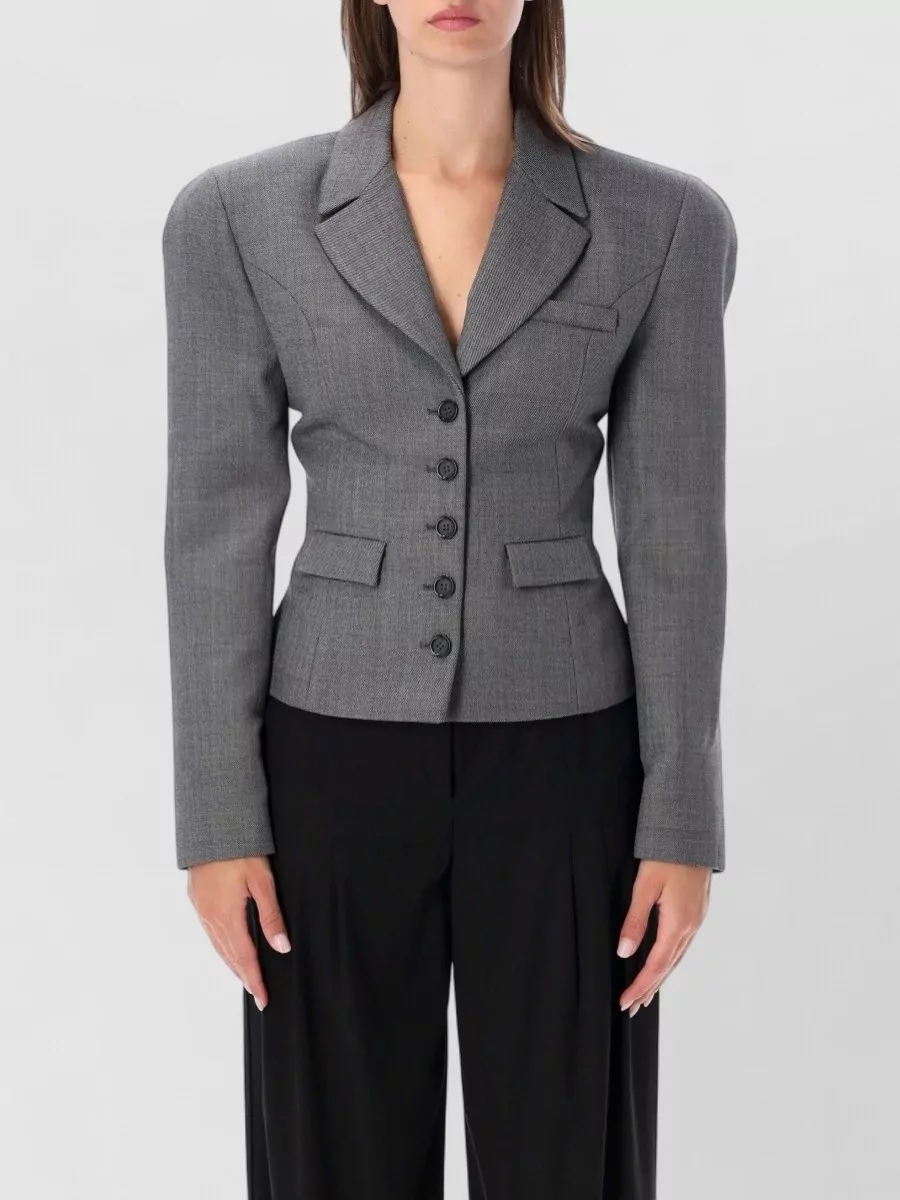 Magda Butrym wool fitted short single-breasted blazer