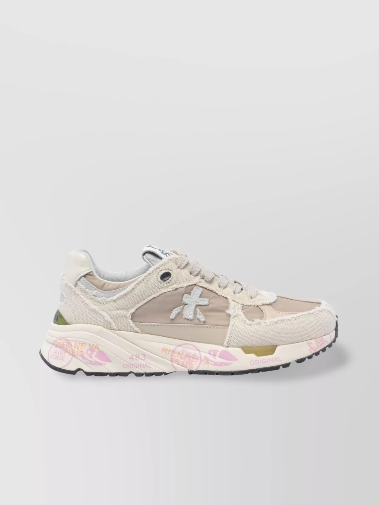 Premiata Fabric And Leather Low Top Sneakers