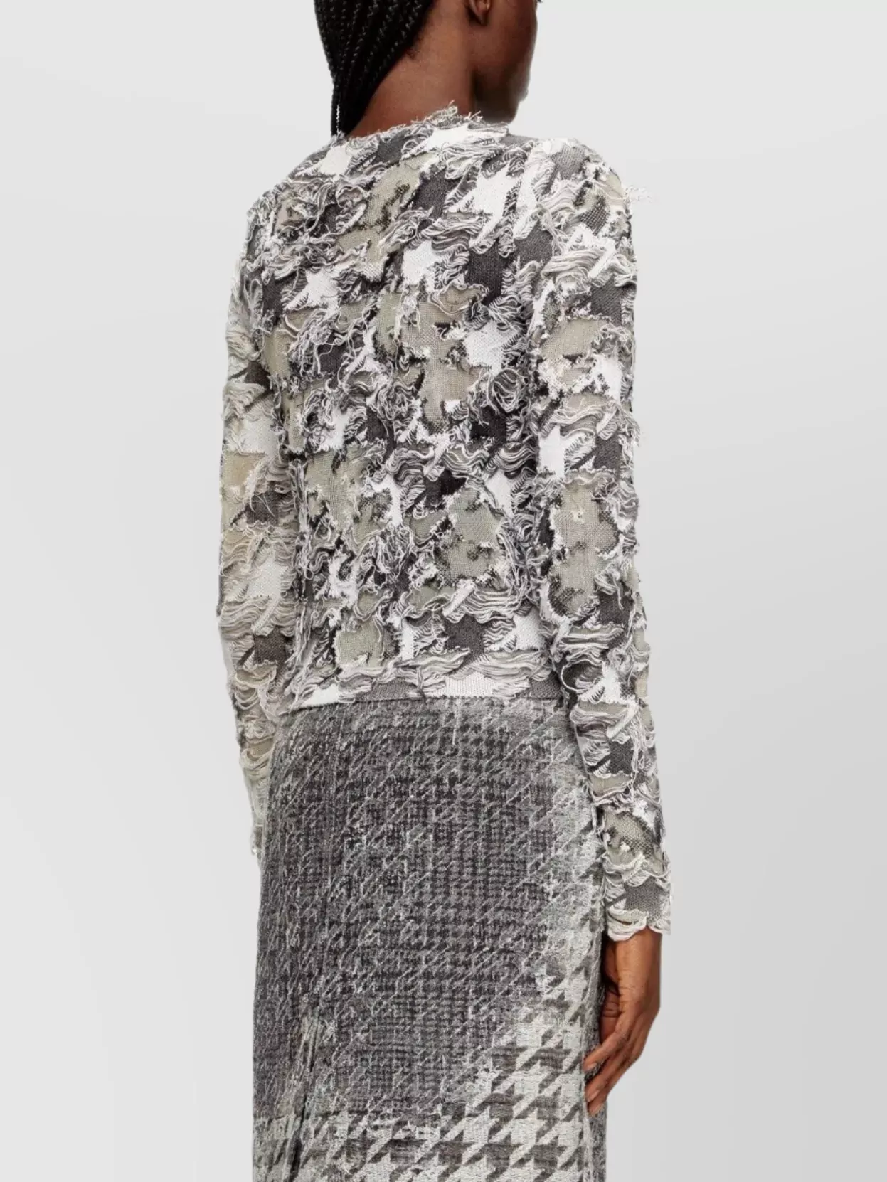Diesel Houndstooth Jacquard Cardigan In Multi