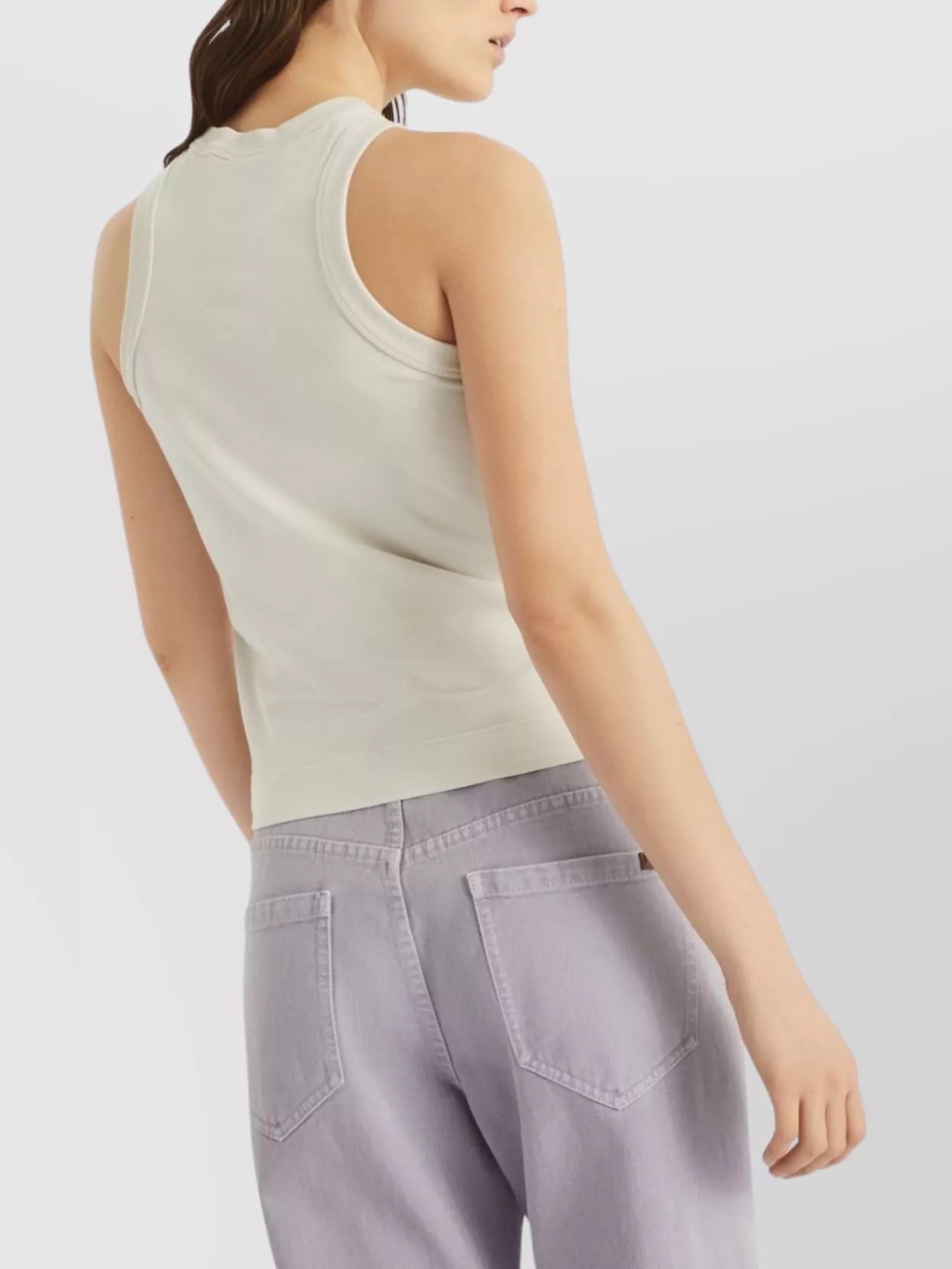 Brunello Cucinelli Sequin Embellished Cotton Crew Neck Top