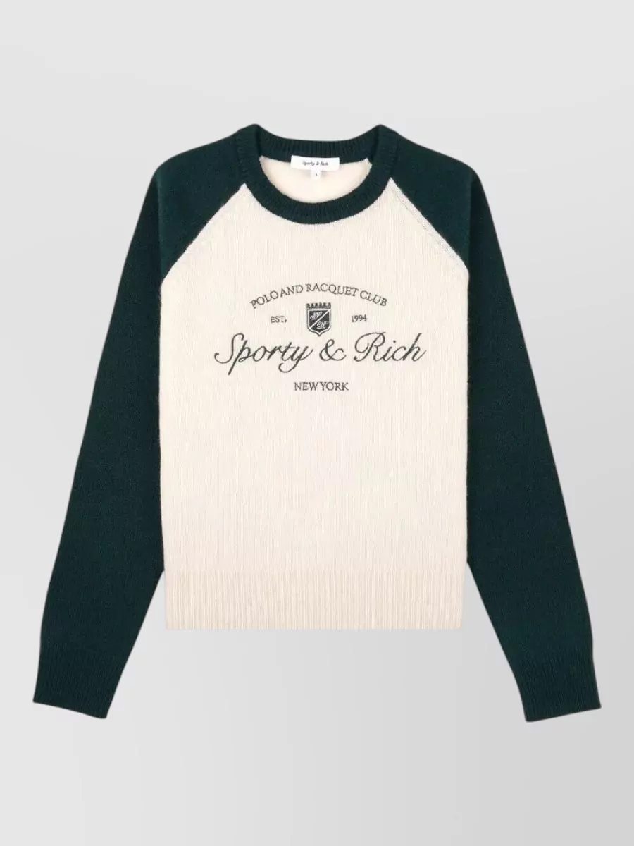 Sporty & Rich cashmere wool baseball sweater