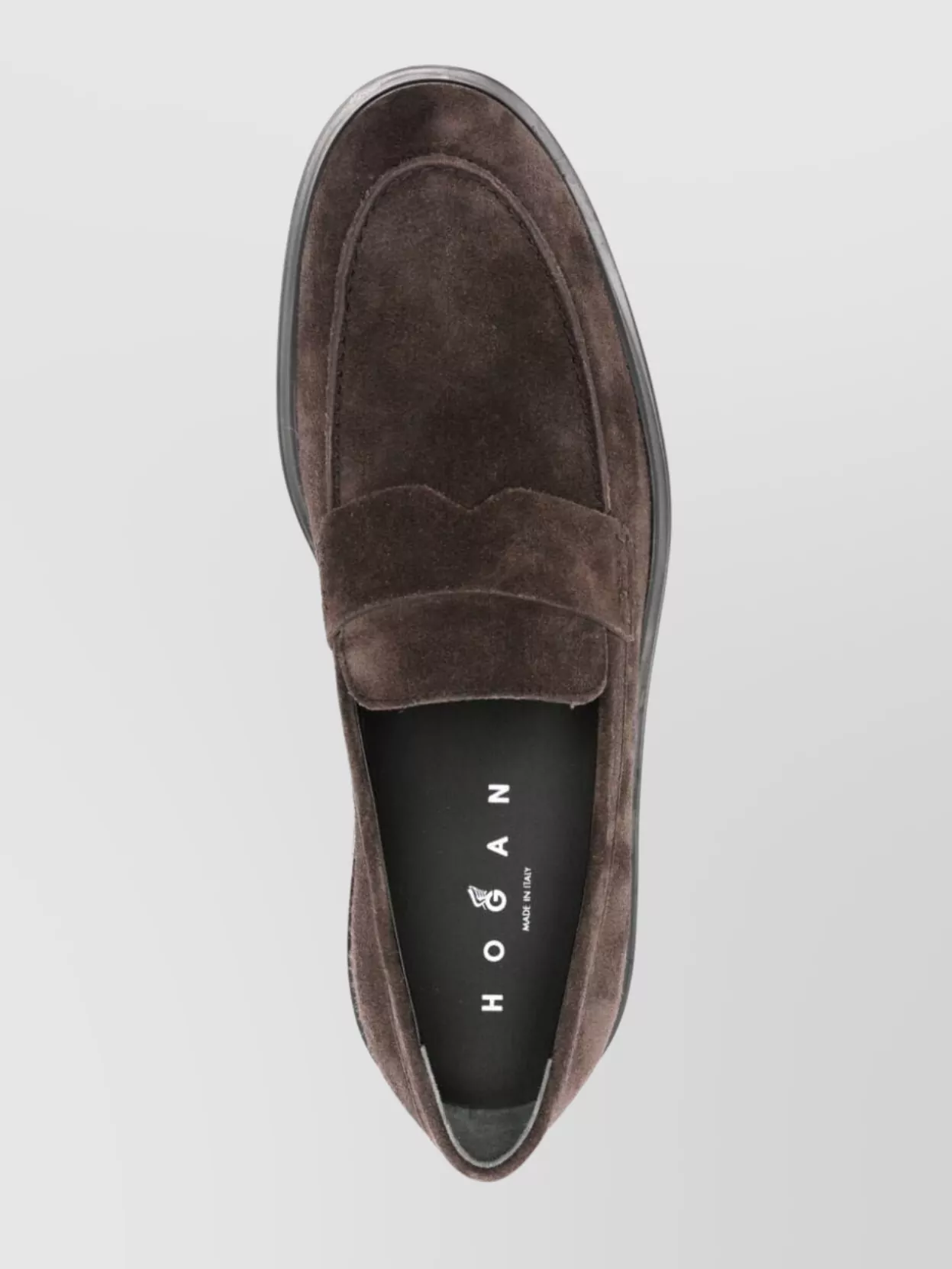 Hogan Chunky Sole Round Toe Suede Finish Loafers
