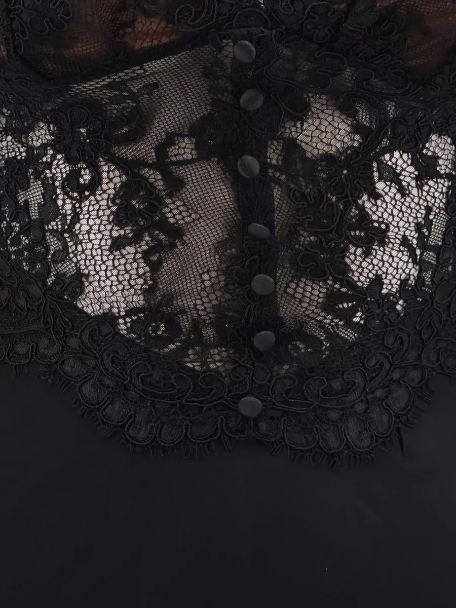Self-Portrait Satin Lace-Trim Nightdress