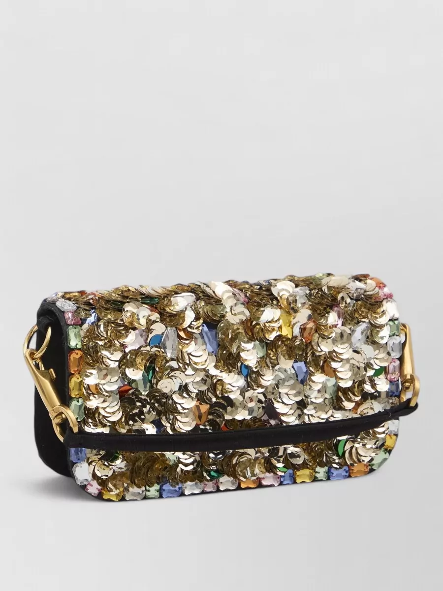 Valentino Garavani Locò Small Textile Shoulder Bag