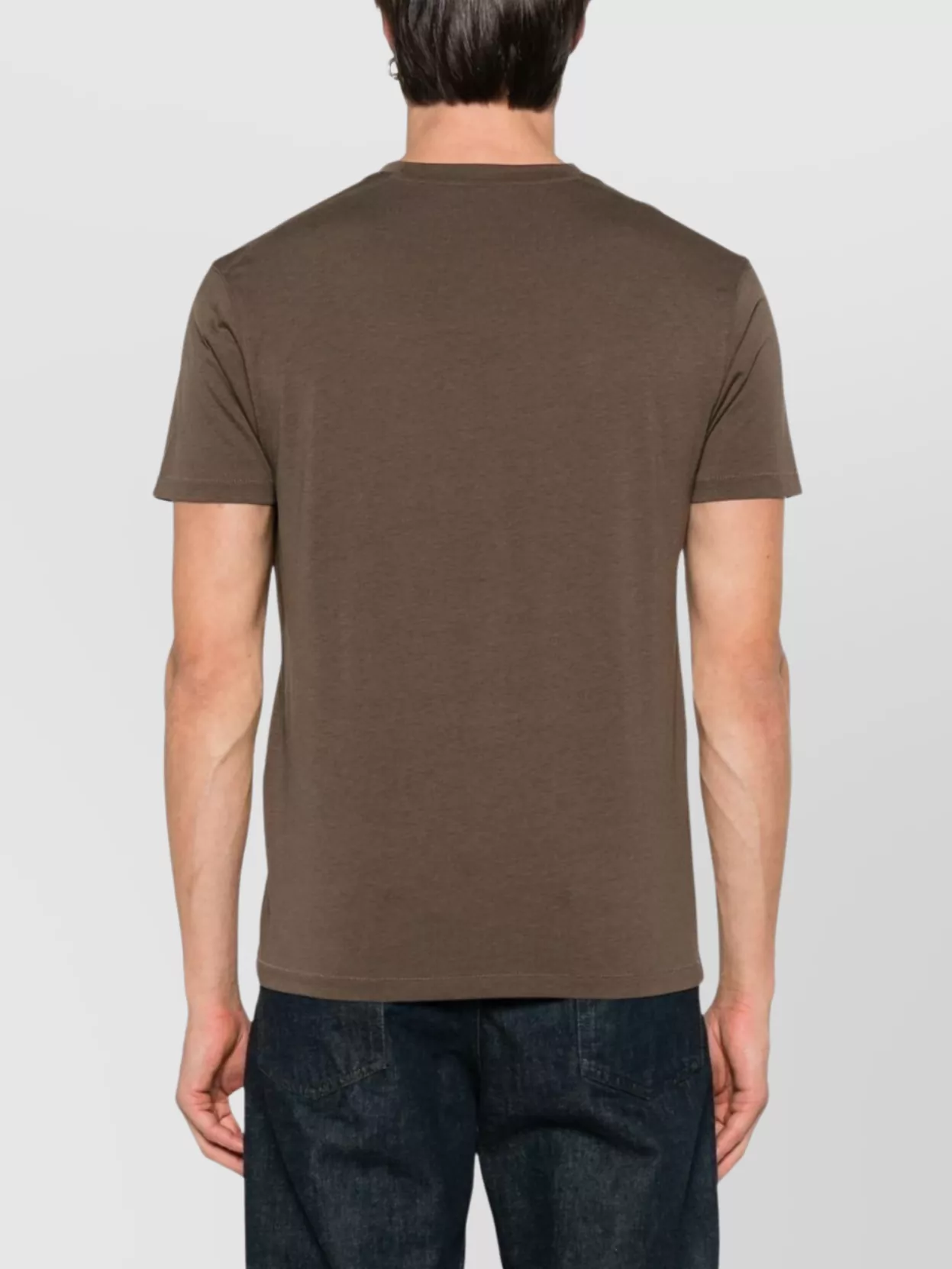 Tom Ford Regular Fit T-shirt In Lyocell And Cotton In Brown