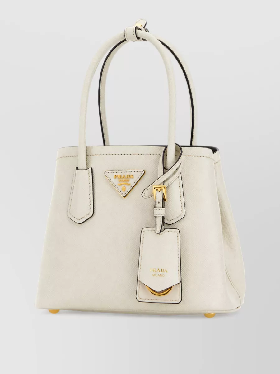 Prada double saffiano mini leather tote bag