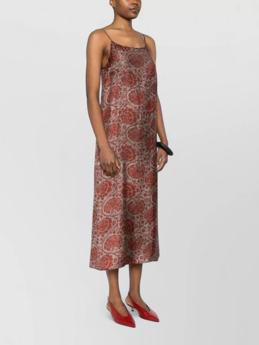 Uma Wang Floral-Print Sleeveless Midi Dress