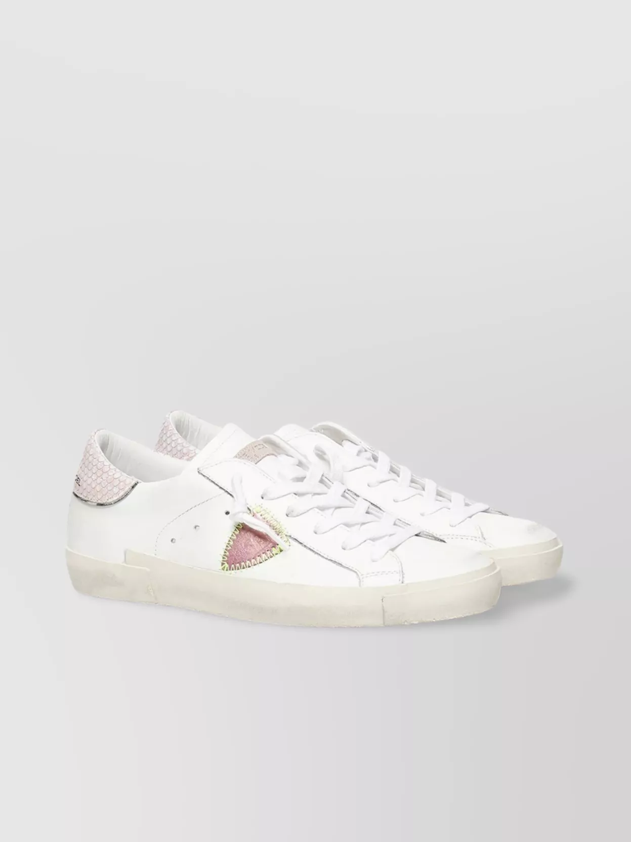 Philippe Model Low-top Calfskin Sneakers Worn Finish