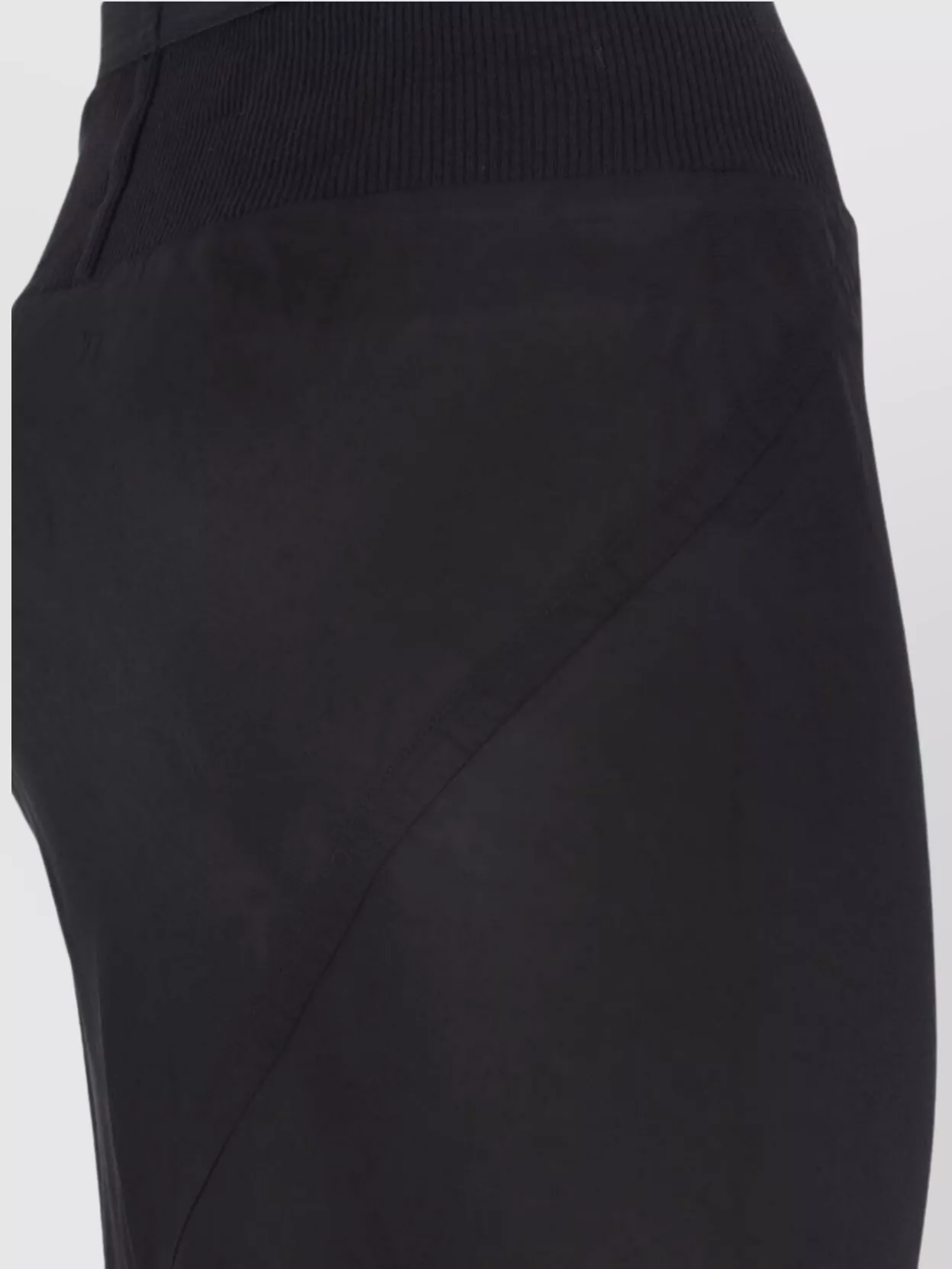 Rick Owens Asymmetric Elastic Waistband Midi Skirt