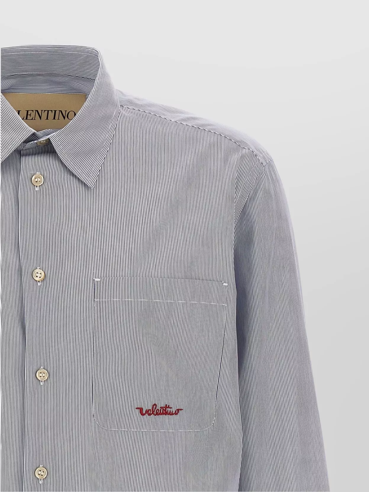 Valentino Garavani Striped Shirt With Button Cuffs And Collar