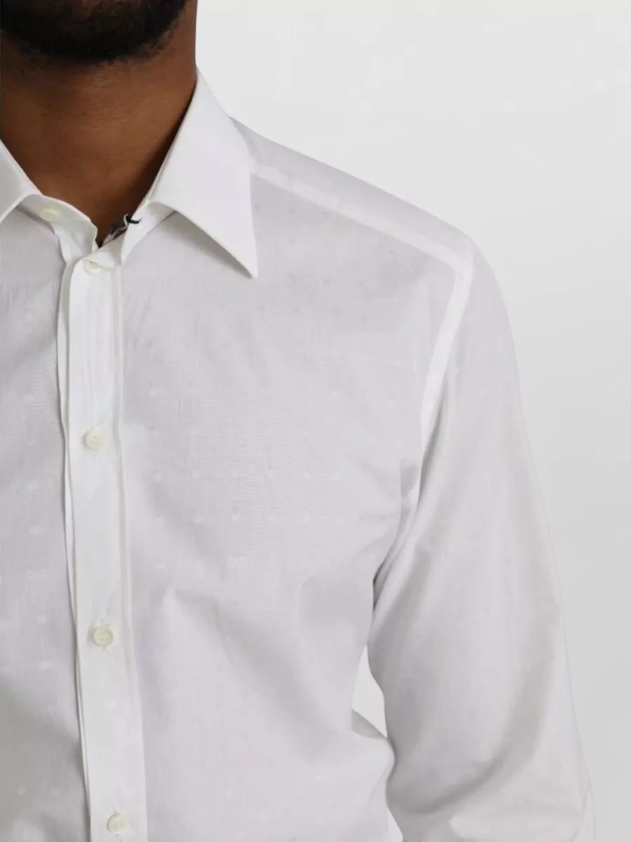 Dolce&Gabbana Cotton Slim-Fit Micro-Pattern Dress Shirt