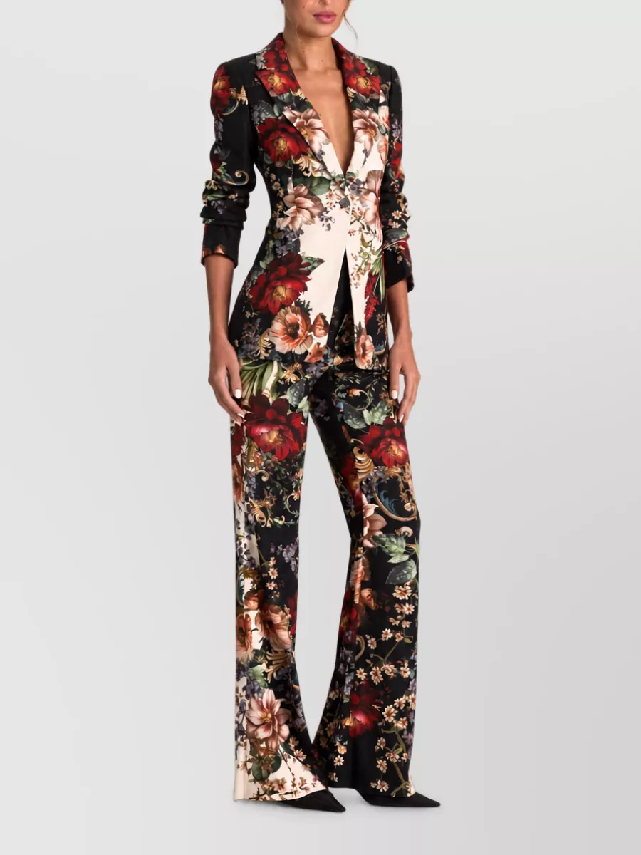 Alice + Olivia Floral-Print Single-Breasted Blazer