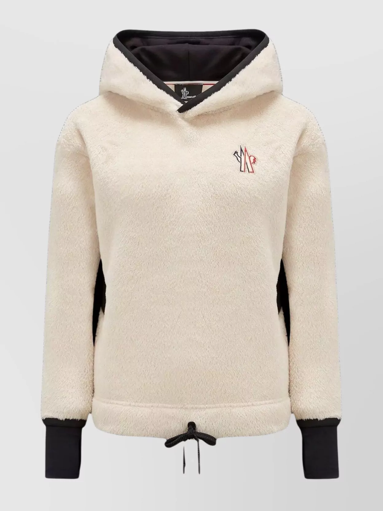Moncler Stretch Panel Hooded Knitwear In Cream