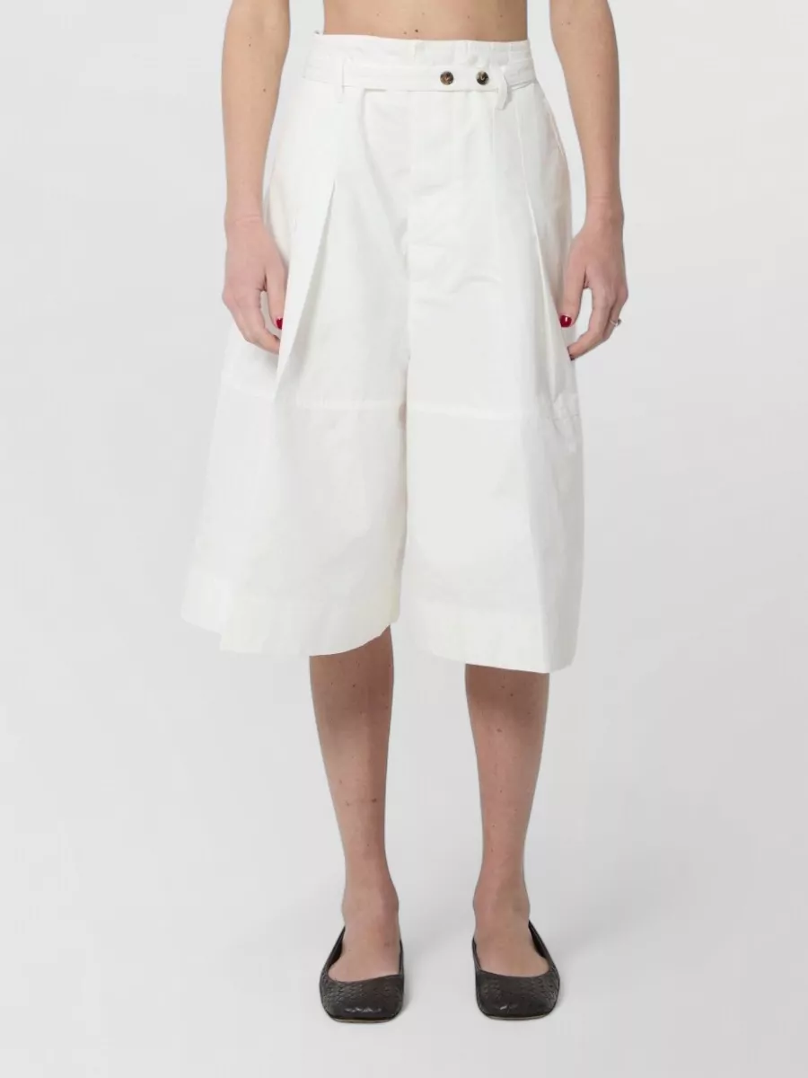 Bottega Veneta cotton high-rise wide-leg culotte shorts