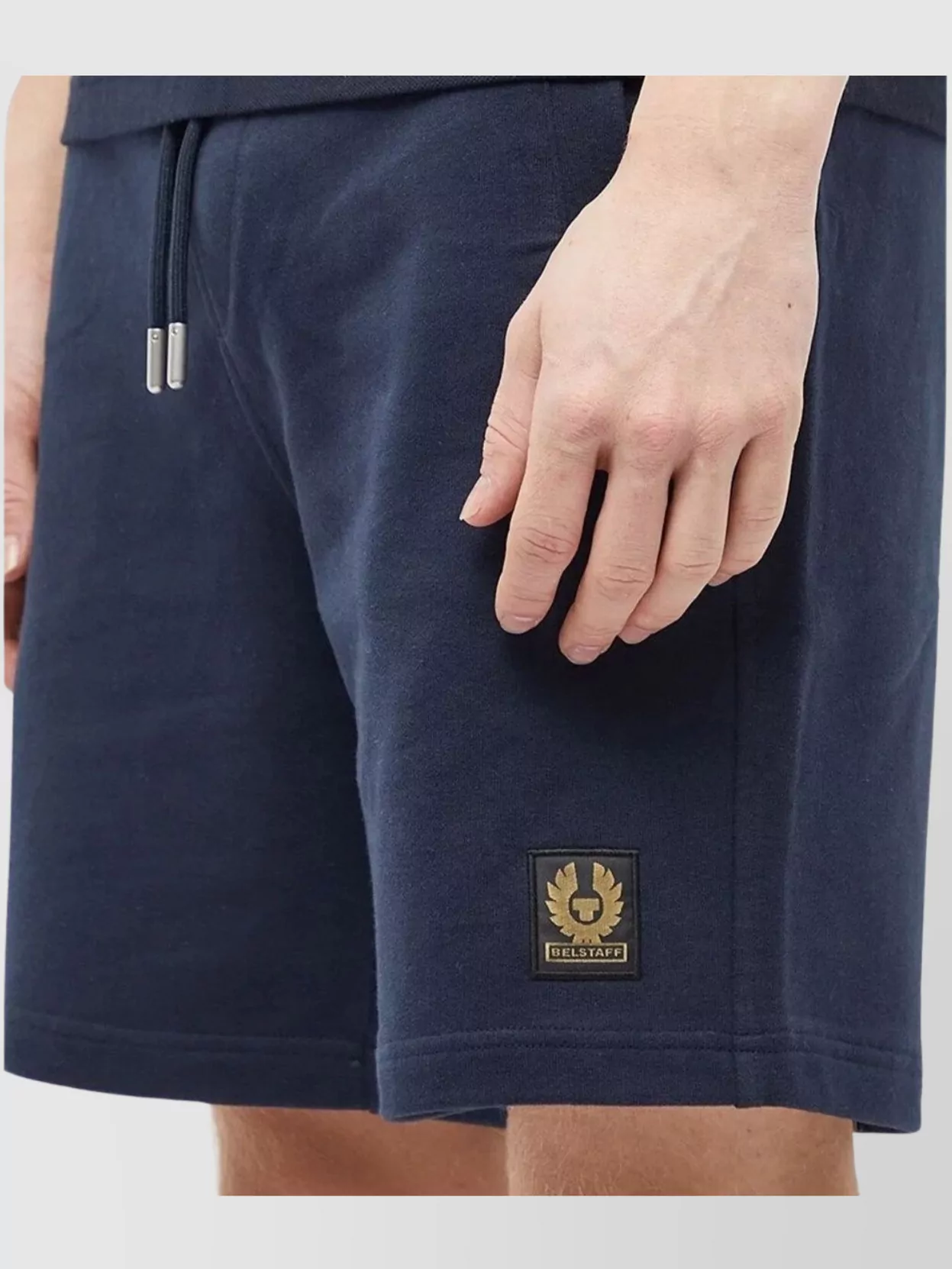 Belstaff Drawstring Waist Shorts Side Back Pockets In Blue