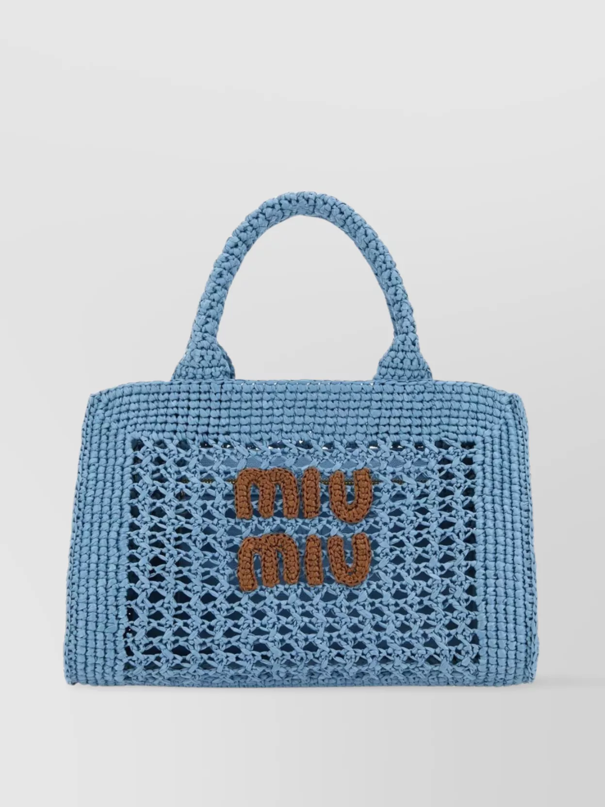Shop Miu Miu Crochet Texture Handbag Double Handle