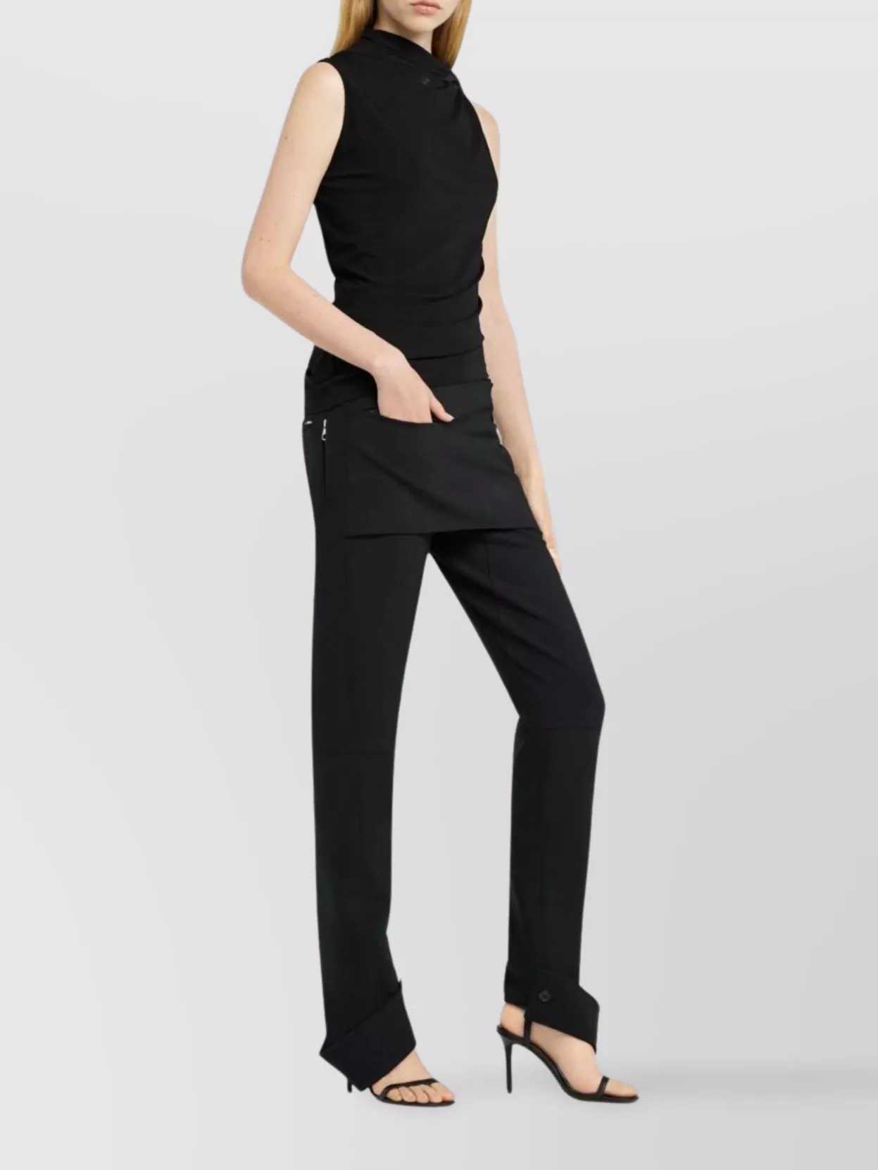 Courrèges Asymmetric Sleeveless Fitted Stretch Top