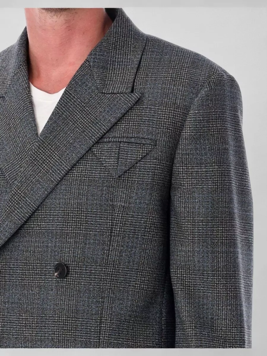 Bottega Veneta Double Breasted Prince Of Wales Blazer