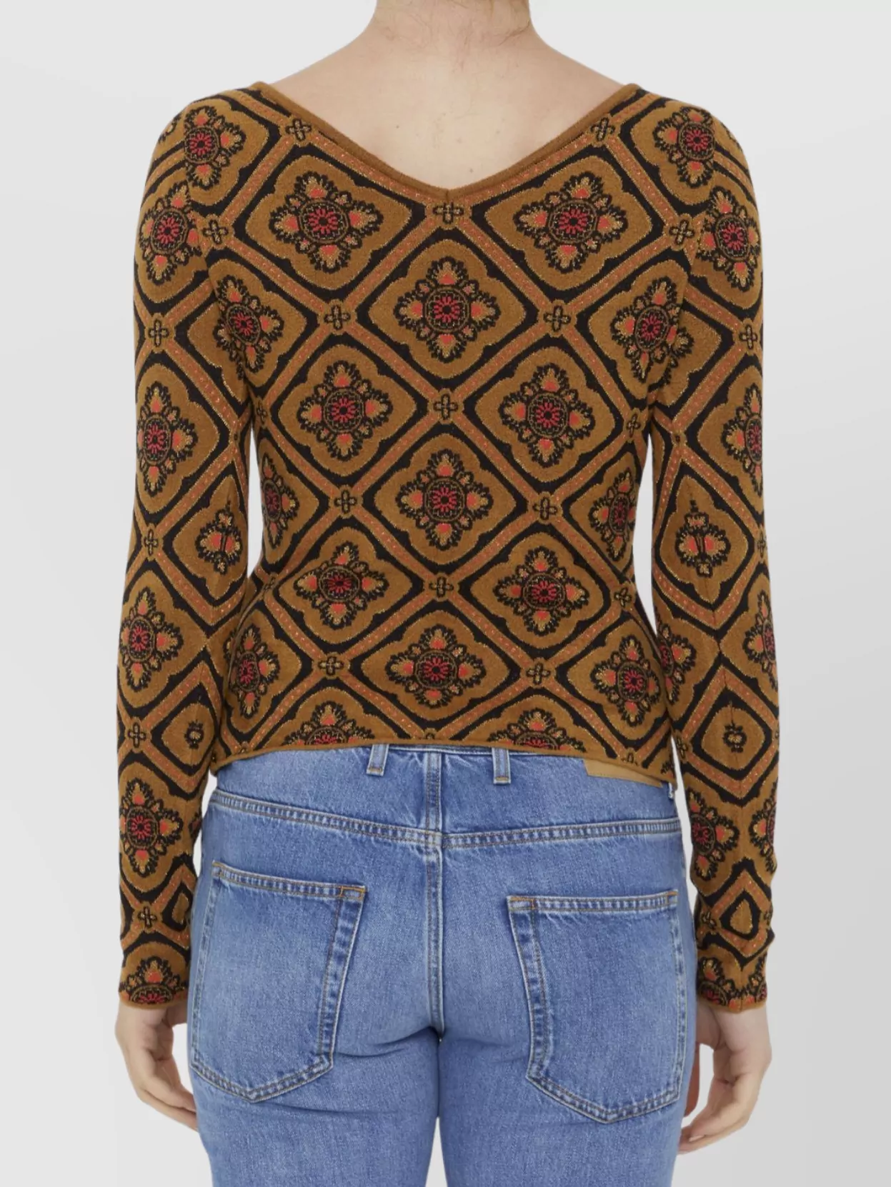 Etro Jacquard Knit V-Neck Jumper