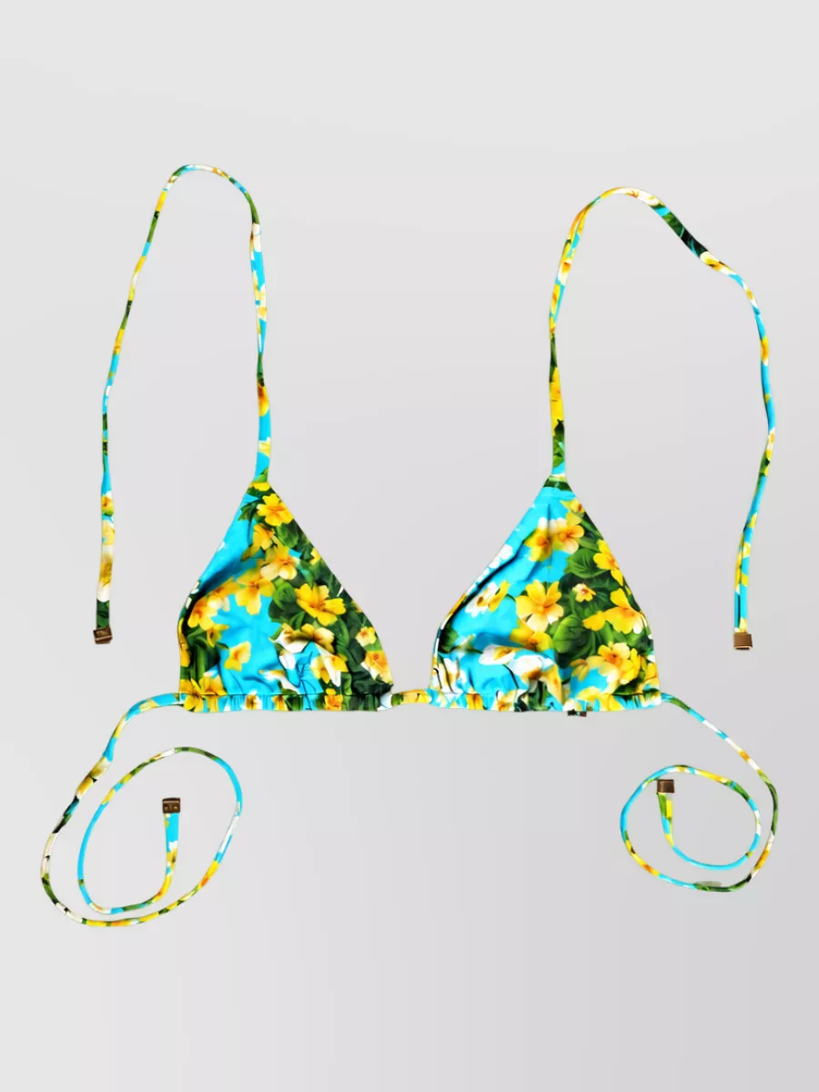 Dolce&Gabbana Floral-Print Halterneck Bikini Top