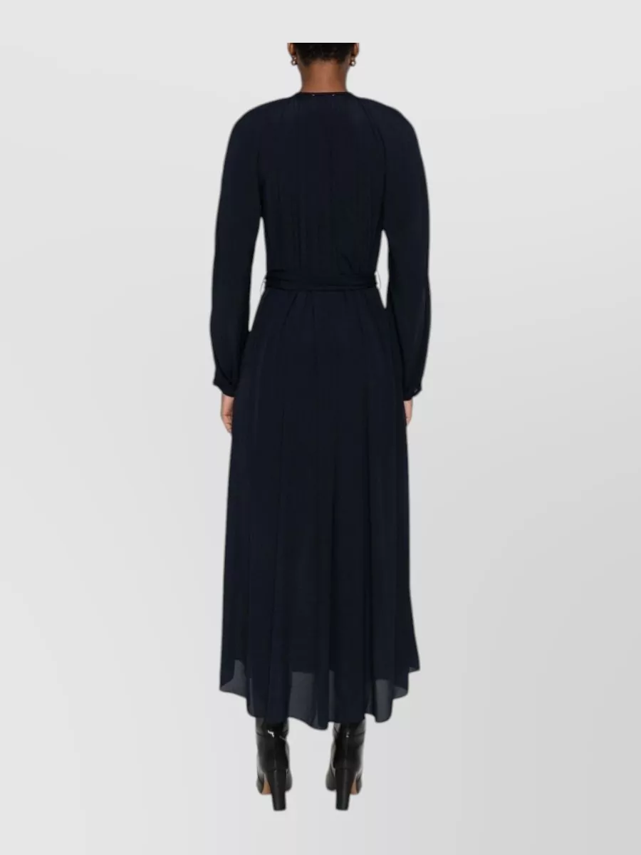Forte Forte Silk Crepe De Chine Tie Neck Long Sleeve Maxi Dress