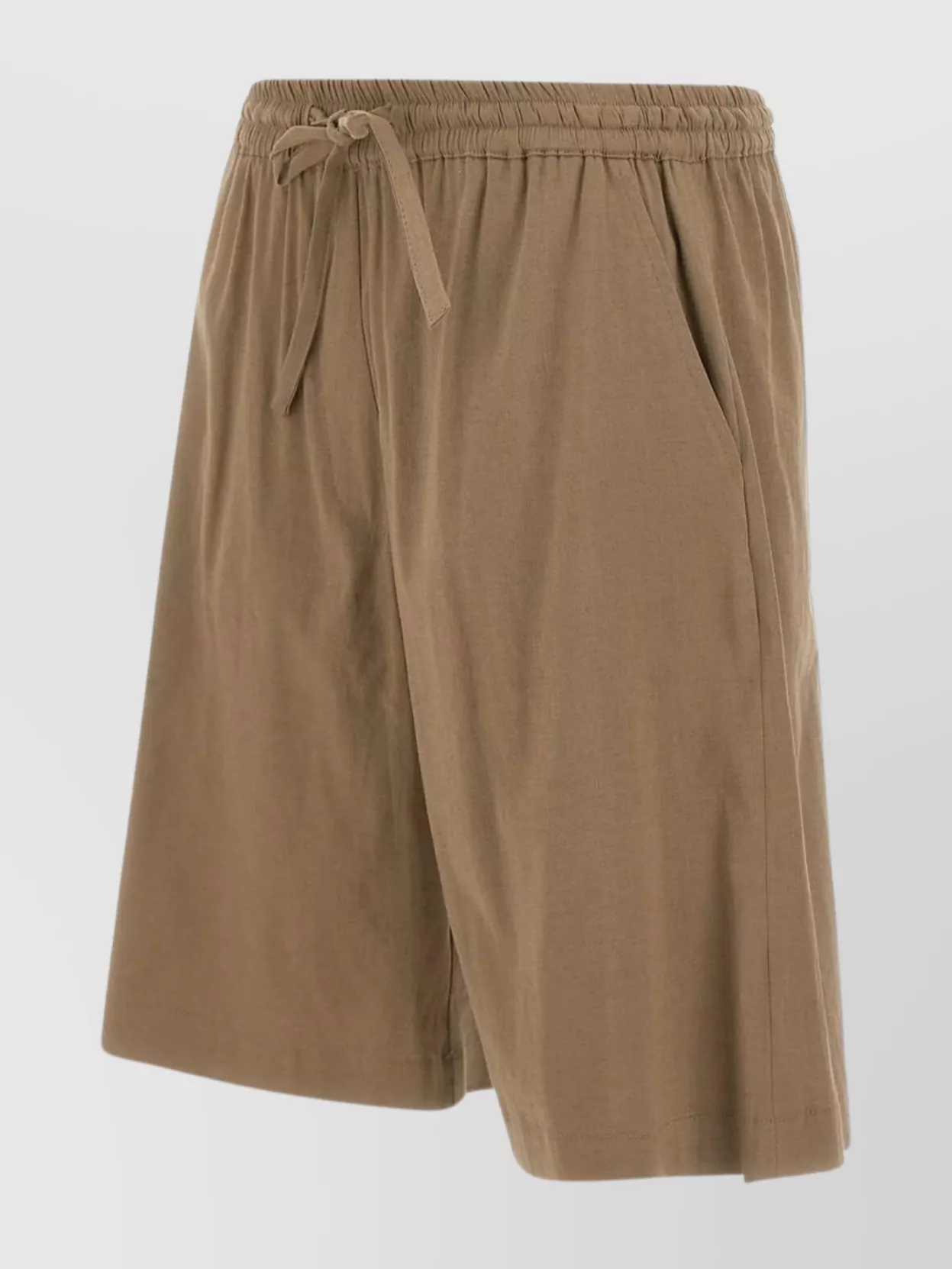 Fabiana Filippi Cocoa Linen Blend Elastic Shorts