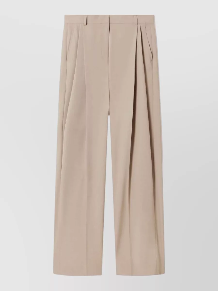 Stella Mccartney wool pleated straight-leg trousers