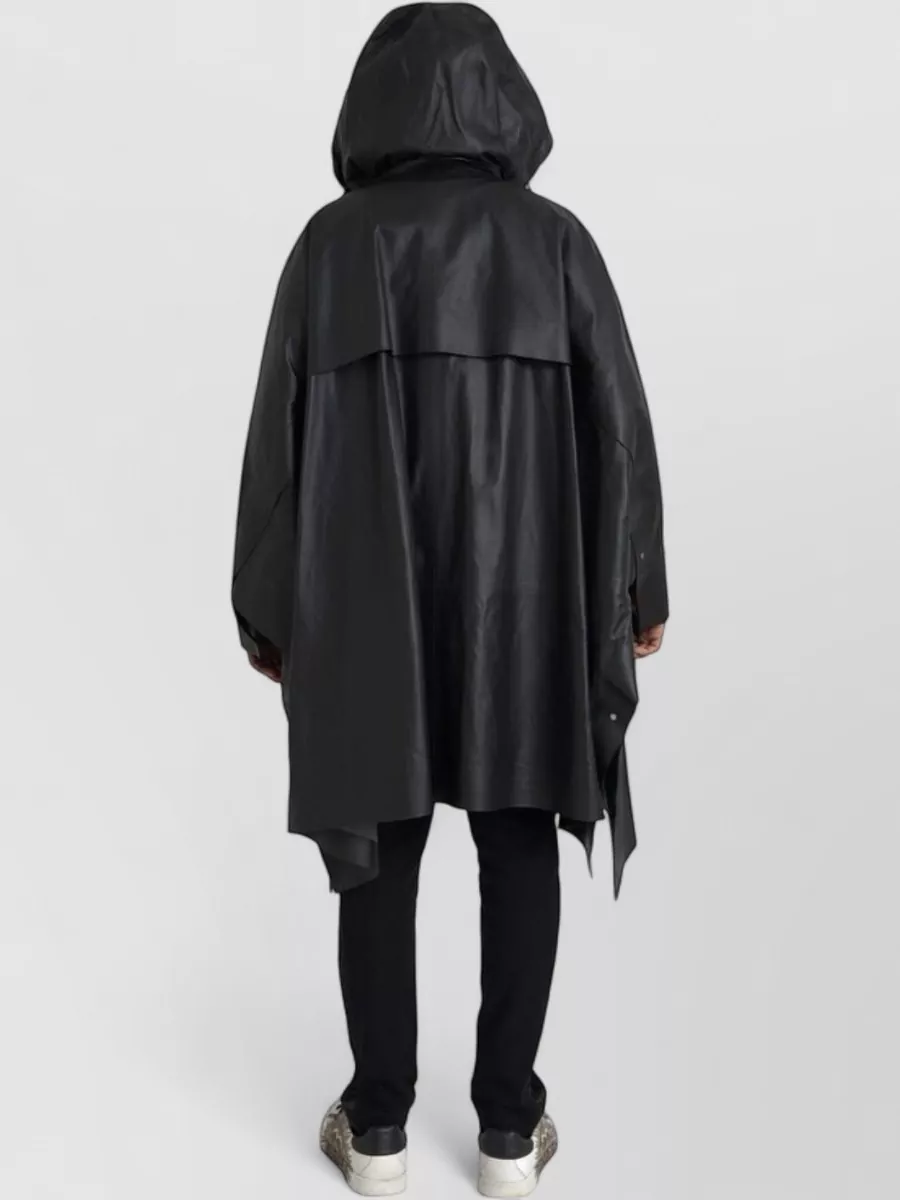Bottega Veneta Lamb Leather Hooded Asymmetric Parka Jacket