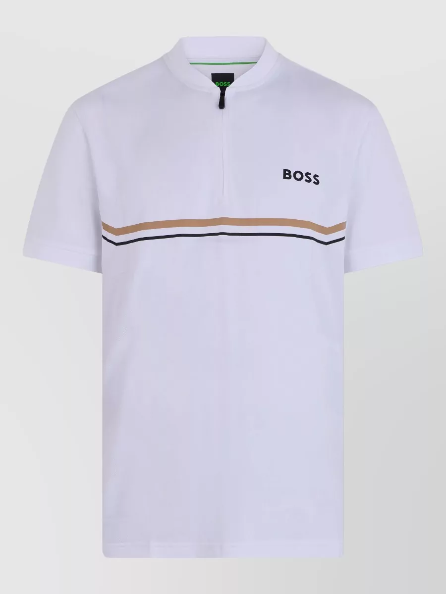 Boss zip-collar regular-fit polo shirt