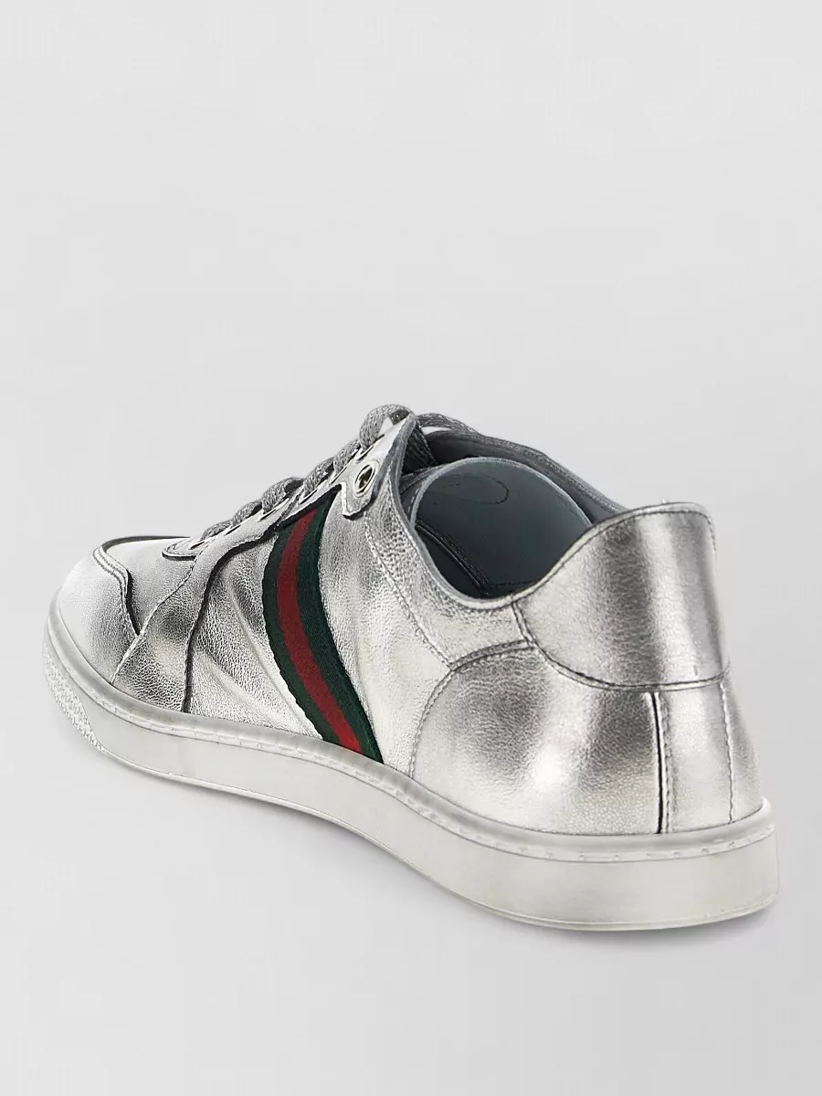 Gucci Metallic Leather Low-Top Sneakers