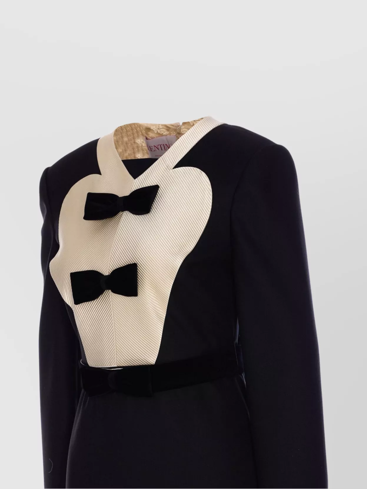 Shop Valentino Solid Black Dress With Button Accents
