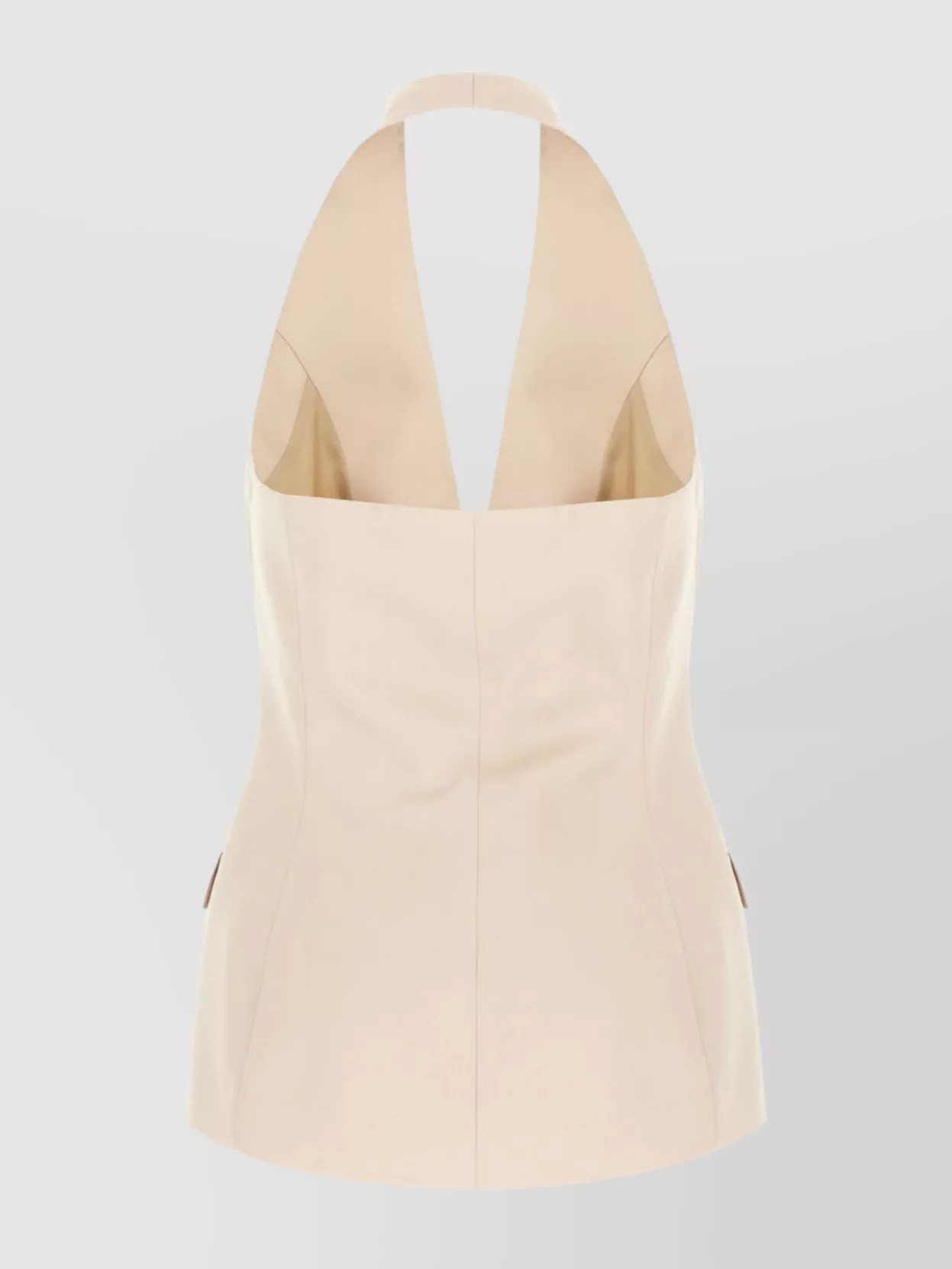 Giuseppe Di Morabito Wool Vest With Halterneck Design And Backless Style In Neutral