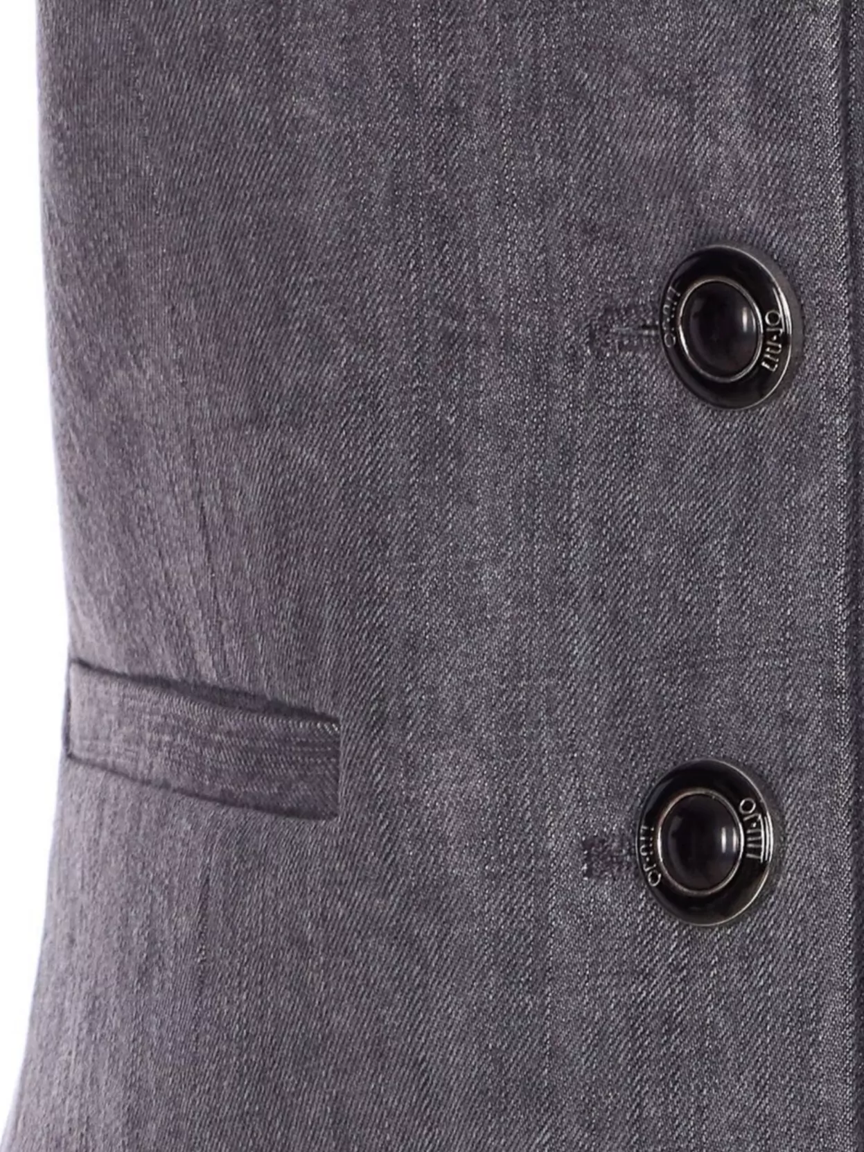 Liu •jo Sleeveless V-neckline Vest With Adjustable Back Strap In Gray