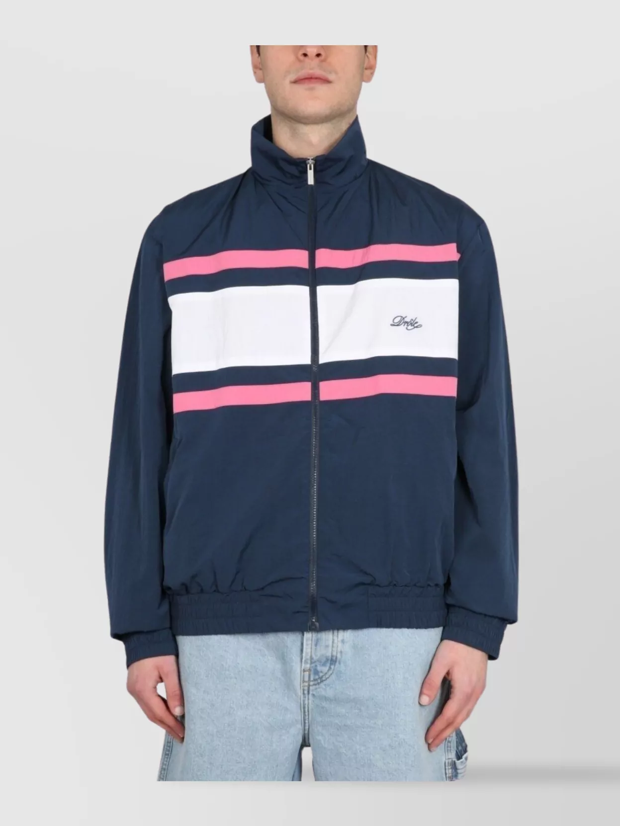 Drôle De Monsieur Logo Embroidered Color Block Jacket