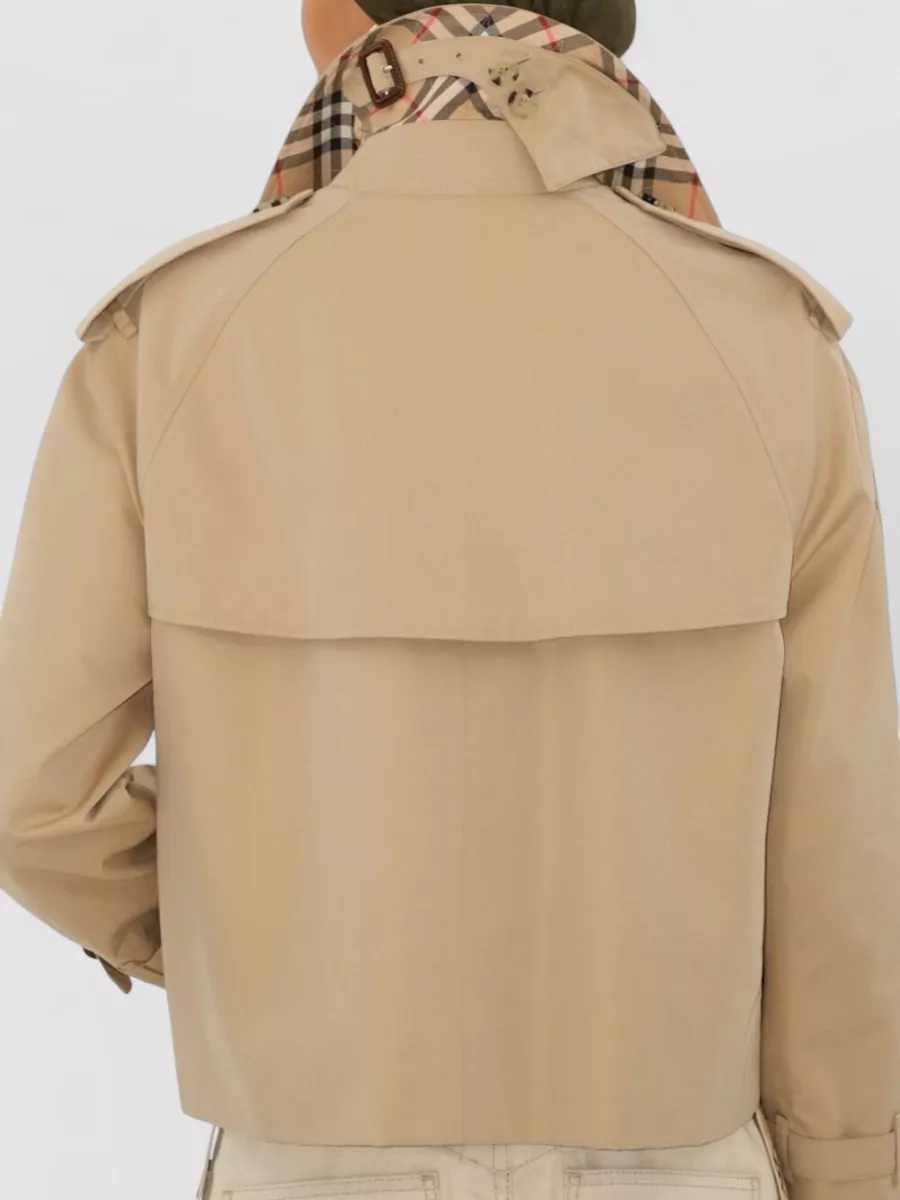 Burberry Cotton Double-Breasted Cropped Trench Coat