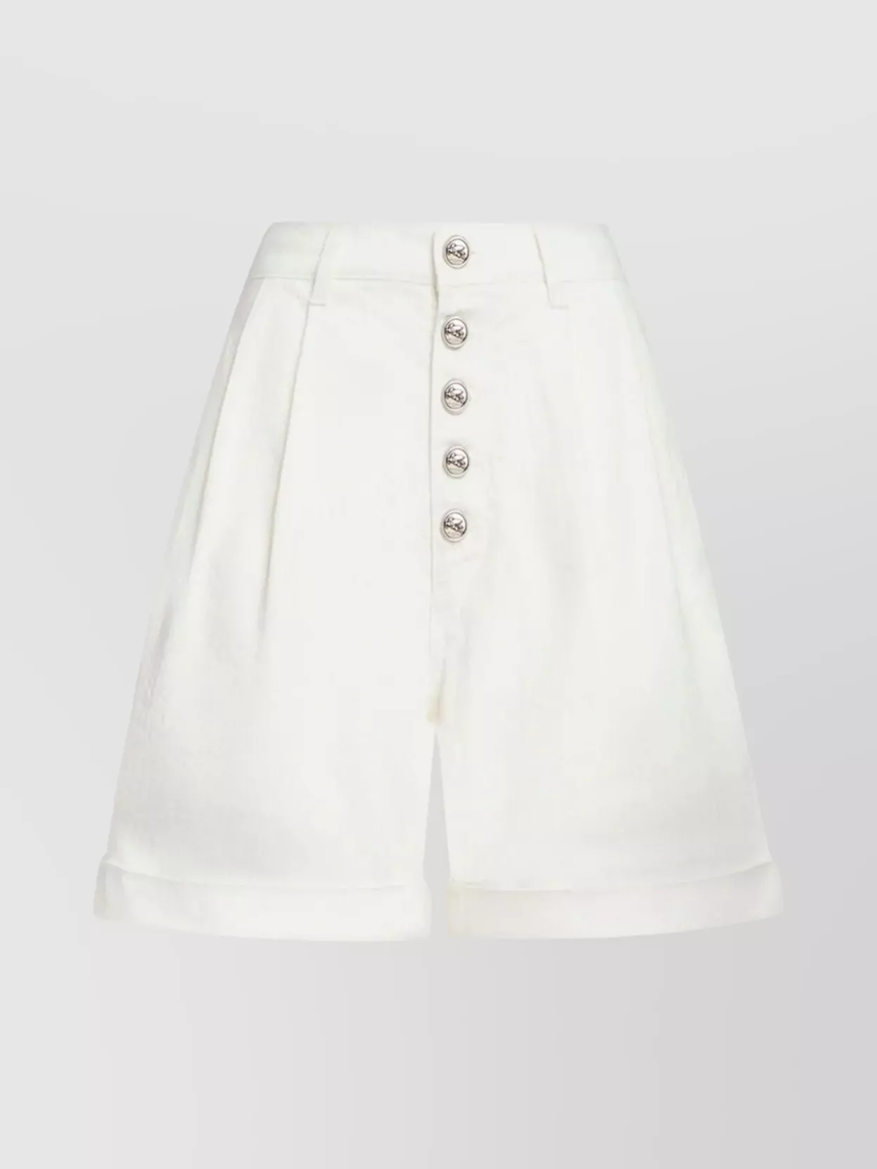 Shop Etro Buttoned High-waisted Bermuda Shorts In White